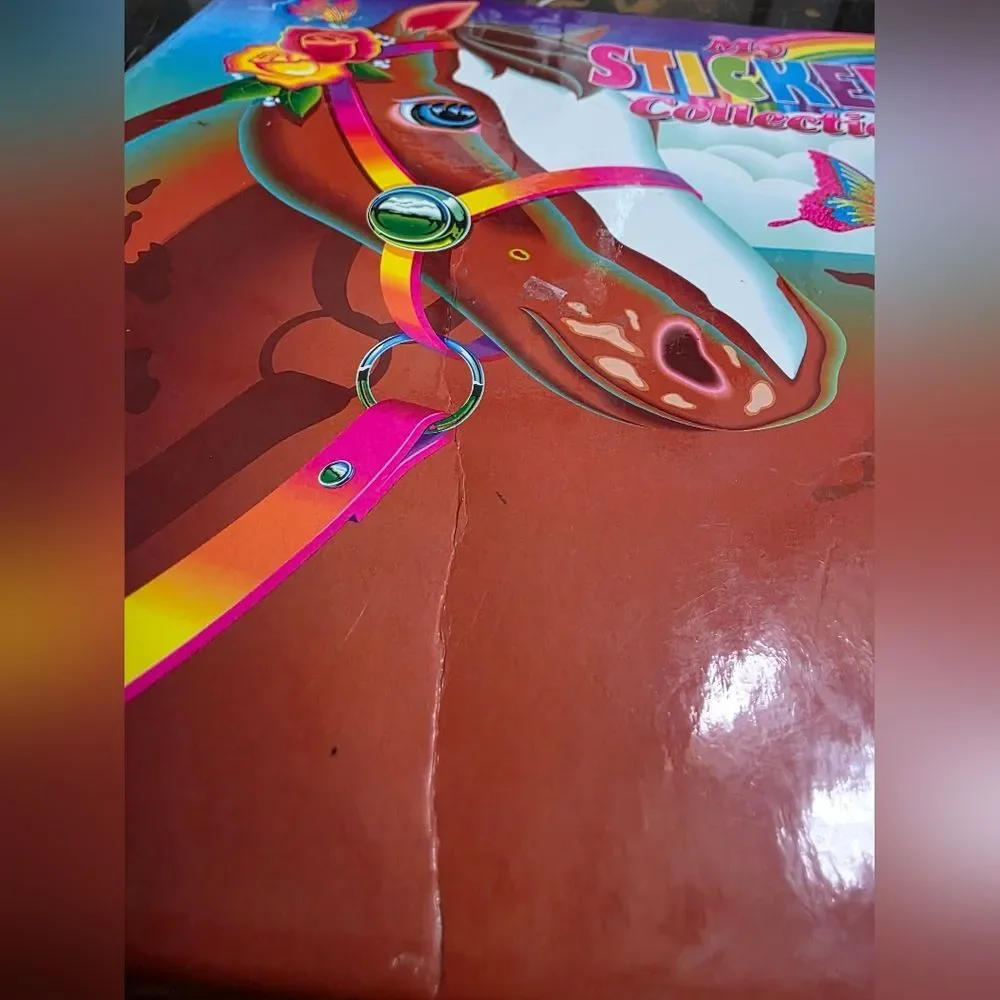 Lisa Frank Rainbow Chaser Horse 3 Ring Binder Portfolio Vtg Fantastic World 2.5'